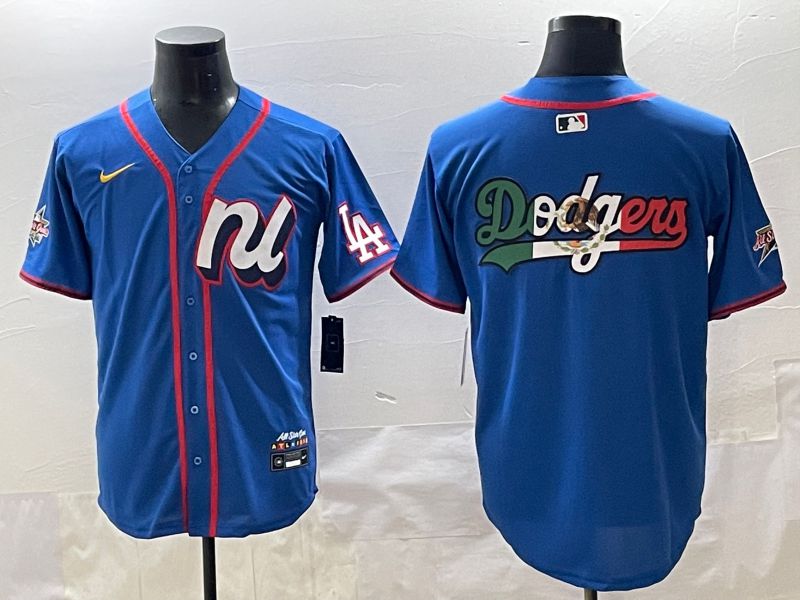 Men 2025 Los Angeles Dodgers Blank Blue All star Blank Blue Nike MLB Jersey style 3->los angeles dodgers->MLB Jersey